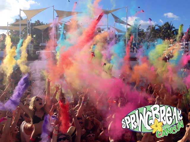 Spring Break Cancun Color Parties